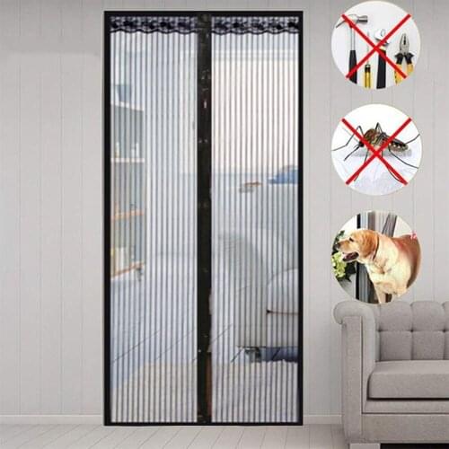 2 Size 4 Colours Tool-Free Magnetic Mosquito Nets Summer Anti-Insect Fly Door Curtain Net Automatic Closing Curtain