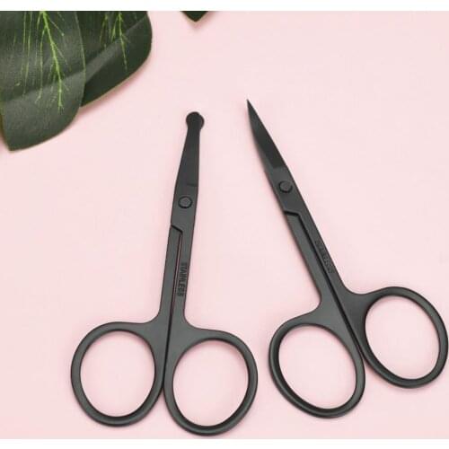2Pcs/Set Stainless Steel Nose Hair Eyebrow Scissors Small Makeup Tools for Professional Use