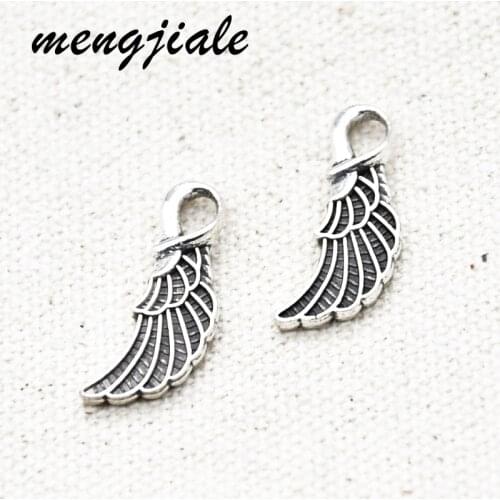 35pcs Hot Sell Wholesale Zinc Alloy Metal Wings Charms For Jewelry Accessories Making 23*9mm