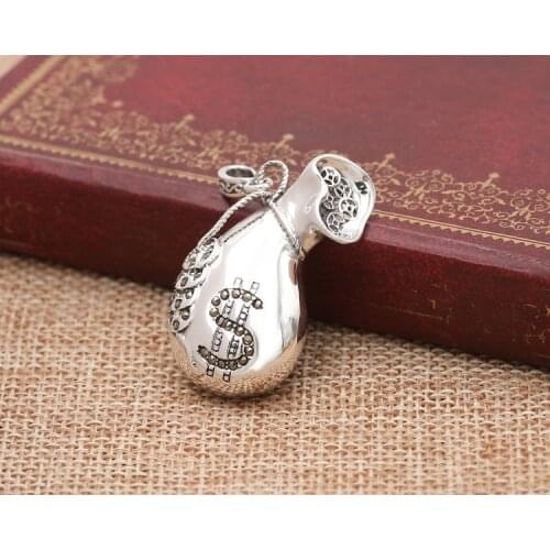 925 STERLING SILVER Money purse women men Jewelry Pendant charm A5131