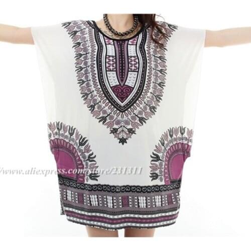 African dresses for women Summer Floral Loose Short sleeve Dashiki Plus Size Shirt Traditional Clothing Print Blouses