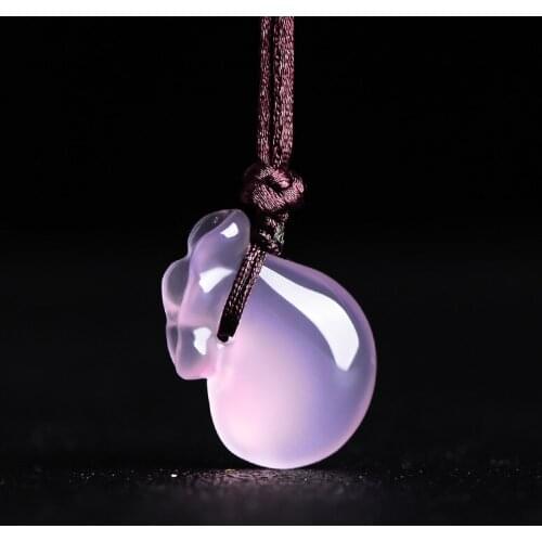 Agate Necklace Pendant Purple Jade Pendant Lucky Pendants With Chain Jade Jewelry
