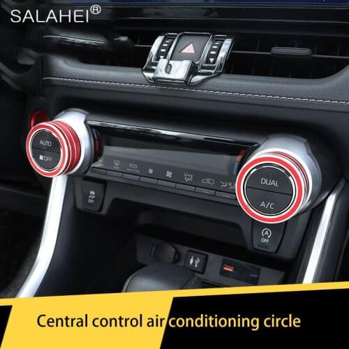 Car Knob Air Conditioning Knobs For Toyota 2020 RAV4 Auto Heat Control Switch Circle Central Control Interior Decoration Cover