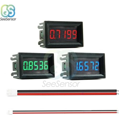 5mA 50mA 3A 0.36" Mini Digital Ammeter DC Current Meter Tester Red/Blue/Green LED Display 5 Digits Current Panel