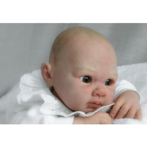 Bebe Reborn Baby Doll Kit DN-08 Unpainted Parts Open Eyes Silicone Reborn Baby Doll Kits Suit for 20'' Reborn Doll Accessories