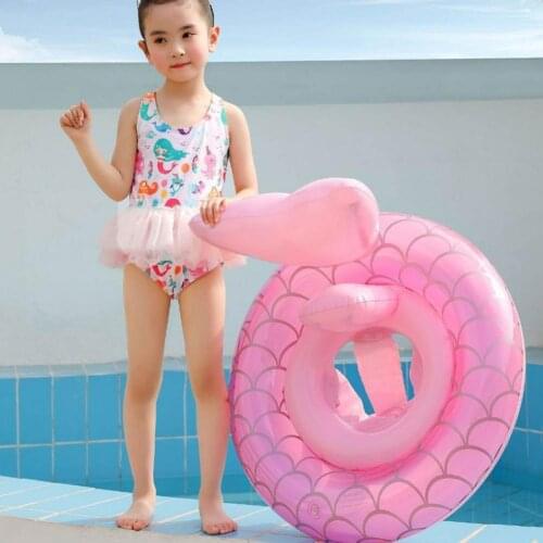 Baby Floating Ring Mermaid Shape Unique Inflatable Swimming Ring Childrens Waist Swimming Training Tool Pool Toy
