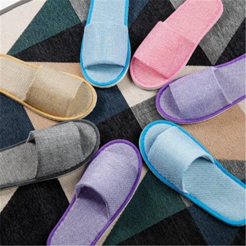 FAYUEKEY 2020 New Wholesale 5pairs\lot Hotel Club Supplies Not Disposable Hospitality Slippers Home Indoor Floor Guest Slippers