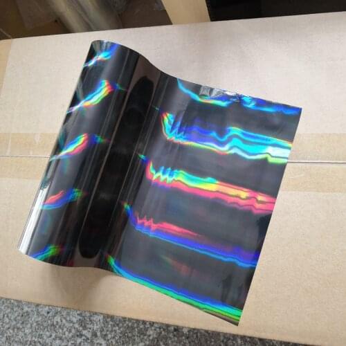 Hot stamping foil holographic foil black oblique light beam pattern hot press on paper or plastic transfer foil