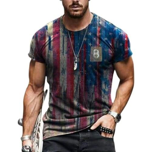 3D printing pattern mens summer trendy T-shirt fashion O-neck casual short-sleeved streetwear new 2021