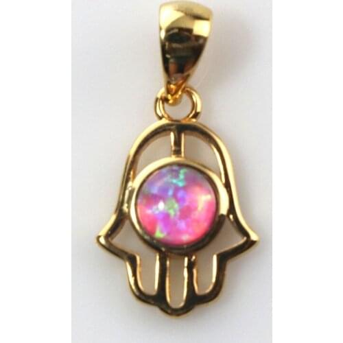 JZP0059 2018 new hot devils eye palm shape pendant opal pendant necklace ladies jewelry gifts