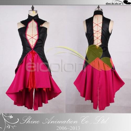 Guilty Crown Ouma Mana cosplay costume black and red dress