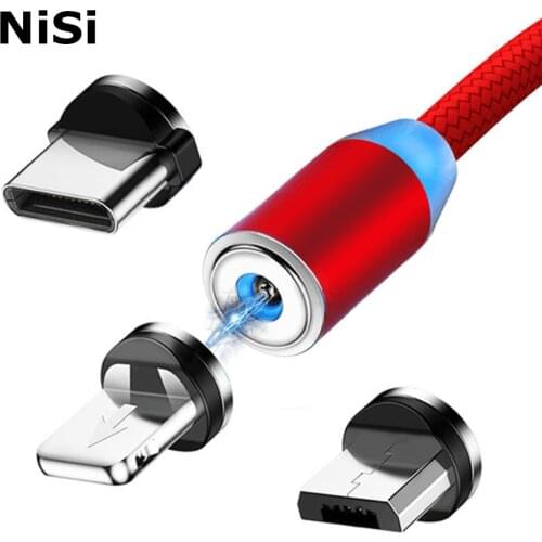 NiSi Magnetic Micro USB Cable for iPhone XR Samsung S9 Xiaomi Huawei Mate 20 TypeC/8PIN IOS Plug Fast Charging Cord Cables 1M