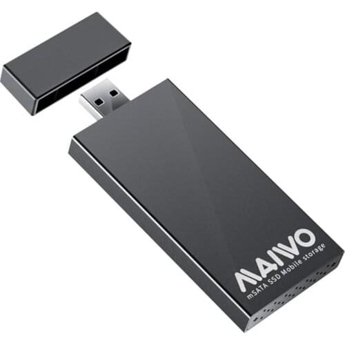 MAIWO K1642S 5Gbps USB 3.0 to mSATA SSD Box Aluminum Alloy Mobile Enclosure mSATA SSD Mobile Enclosure Support 1TB w/ Indicator