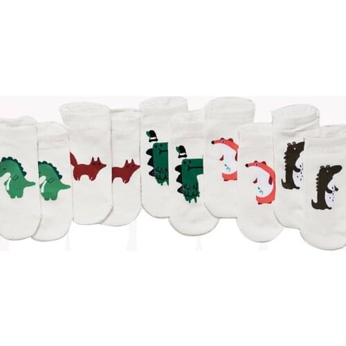 Cartoon cute animal short socks funny dinosaur fox penguin bear kawaii womans socks Korean style female cute socks