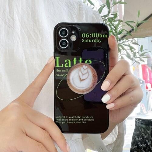 Tobebest Coffee Pattern Soft IMD Phone Cases for iPhone 12 Pro Max 11 pro max X XS XR 7 8 Plus SE 2020 Cover Shell