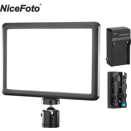 NiceFoto SL-150A Bi-Color Video Light Dimmable Soft Light Panel LCD Display for Portrait Photography News Video Broadcasting Ni