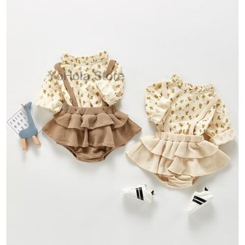 2021 Spring Autumn New Baby Overalls Boys Girls Overalls Kids Jumpsuit Fashion Cute Flower Palace Wind Children Clothes Suit