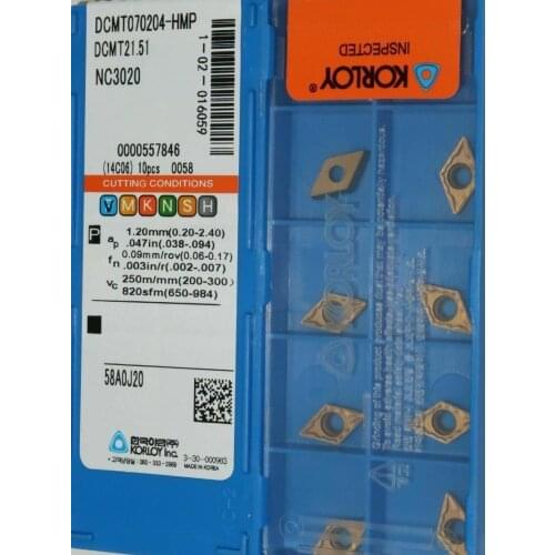 ORIGINAL 10PCS CARBIDE INSERT DCMT 070204-HMP NC3020