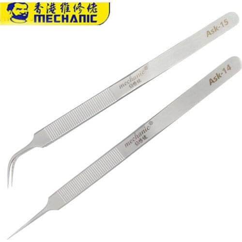 MECHANIC Precision Lengthening Thickened Tweezers Ultra-Precision Non-slip Straight Tip Cuved Tip Tweezer For Phone Repair
