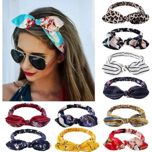 Bohemian Girls Hairband Hair Accessories Print Headbands Vintage Women Headband Cross Top Knot Elastic Hairband Soft Bandanas