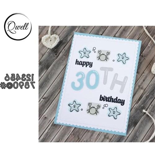 QWELL Number 0-9 @ # Symbol Print Cutting Dies DIY Scrapbooking Paper Cards Craft Album Making Template 2020 New Arrival