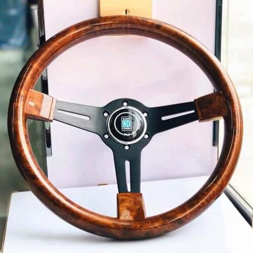 ABS Leather Steering Wheel Racing Steering Wheel Sports Steering Wheel Auto Steering WHeel 14inch 350mm Mahogany