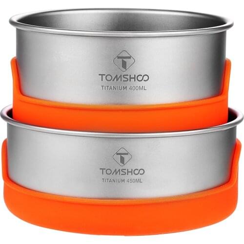 Titanium Bowls Camping Mug Outdoor Tableware Camping Cup Mug Pots Two Camping Bowls Water Cup Mug Cookware