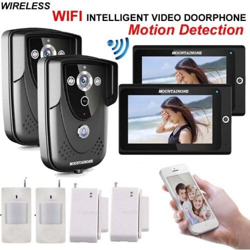 MOUNTAINON High-definition intelligent WIFI network video door phone/doorbell w/t anti-theft alarm and motion detection function