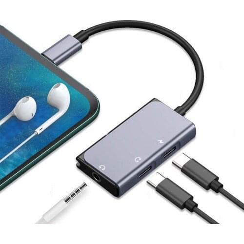 Missgoal Universal 3 In 1 Type-C Audio Converter PD 60W Fast Charging Headphone Adapter Cable Audio Interface For Xiaomi