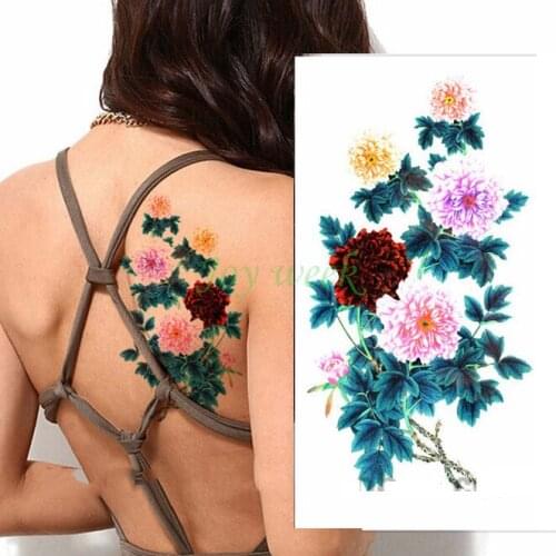 Waterproof Temporary Tattoo Sticker flowers womens body art tatto stickers flash tatoo fake tattoos for girl