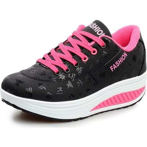 Womens shoes 2019 autumn new womens PU increased walking shoes lace-up shoes women walking shoes sneakers women outdoor shoes