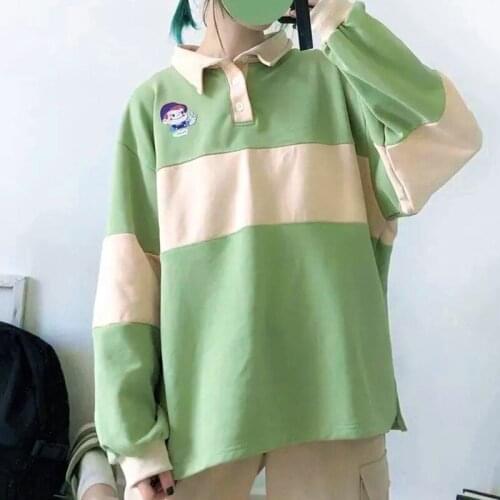 Winter Clothes Women Turndown Collar Womens Clothing Cartoon Print Hoodies Women Autumn Long Sleeve Loose Pullovers