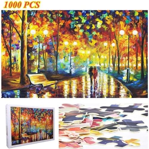 1000Pcs Walking in Rain Paper Jigsaw Puzzle Game Kids Children Intelligence Toy