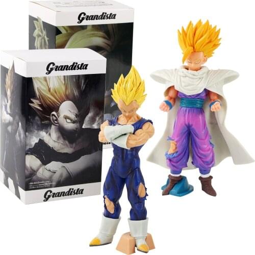25-28cm Dragon Ball Z DBZ Anime Vegeta Breast Hugging Son Gohan Fist PVC Action Figure Cartoon Model Toys Kids GIft Brinquedos