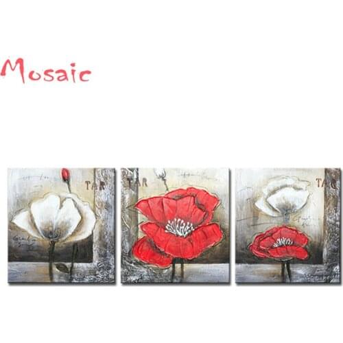 3pcs/set,5D Diy Diamond Painting Cross Stitch flower POPPY landscape Full Rhinestone Mosaic Inlay Diamond Embroidery Painting
