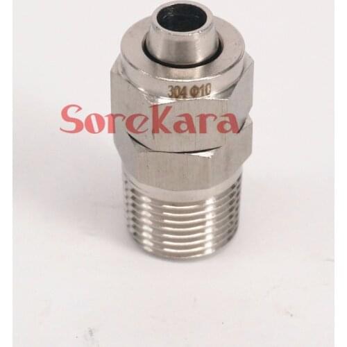 304 Stainless Steel Bulkhead 1/8" BSP Male Thread to Qucik fit 10x8mm O/DxI/D Hose Fitting Connector