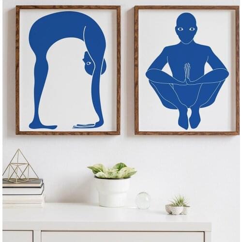 Abstract Home Decoration Canvas Art Painting French Henri Matisse Blue Nude Yoga Posters Hd Print Wall Picture for Living Room