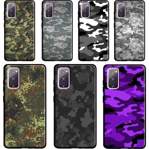 Army Camo Camouflage Case For Samsung Galaxy S20 FE S21 Ultra Note 20 Note 9 10 S10e S8 S9 S10 Plus Phone Cover