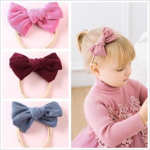 Velvet Baby Headbands For Girls Newborn Kids Baby Bows Turban Headband Bowknot Elastic Hair Band Baby Hair Accessories