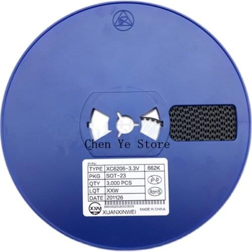 Free Shipping500PCS XC6206P332MR SOT-23 SMD XC6206P332 SOT23 XC6206 SMD(662K) 3.3V/0.5A new and original IC Chipset