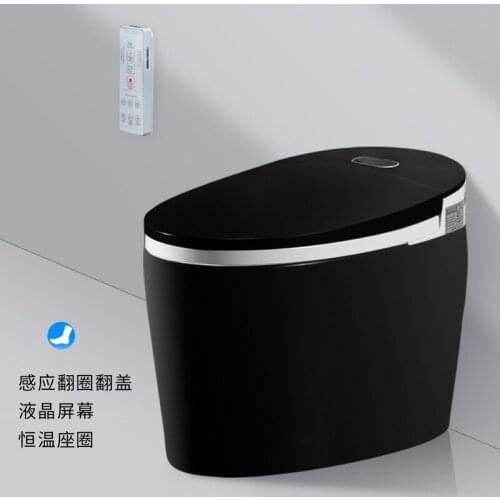 Black intelligent toilet automatic flip hot drying multifunctional integrated electric toilet