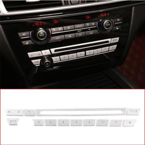 For BMW X5 X6 2015-18 Interior Modification Accessories Car Central Control CD Shortcut Digital Button Cover Decoration Stickers