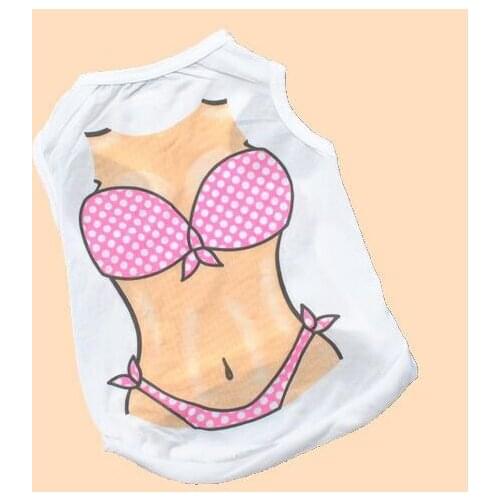 For Summer Pet Clothes Sexy Bikini Dog Clothes Mucle Vest t shirt Wholesale Small Dog Pet Girl Boy Sexy Clothes 1pcs/lot