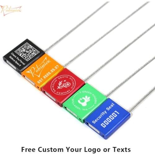 20Pcs Custom High Security Cable Seals Metal Container Steel Wire Seal Pull Tight Alumium Shipping Tags for Logisitics 30CM