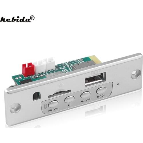 Kebidu Wireless Bluetooth 12V Car Audio USB TF FM Radio Module MP3 WMA Decoder Board Support 2*25W Amplifier with Remote Control