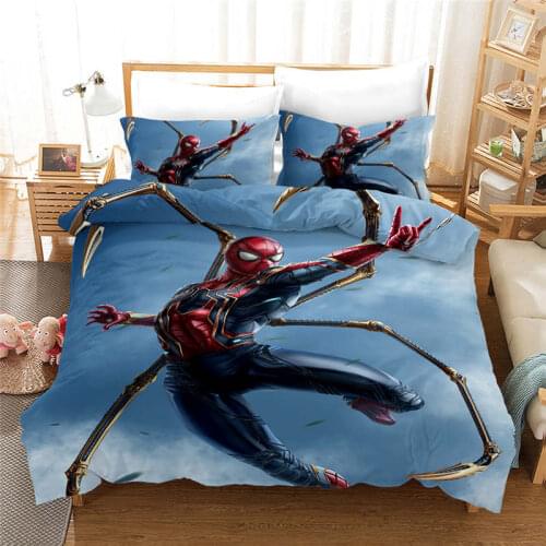 Disney spider man queen size bedding set for children quilt covers bedroom decoration twin 3 pcs free shipping cartoon promotion
