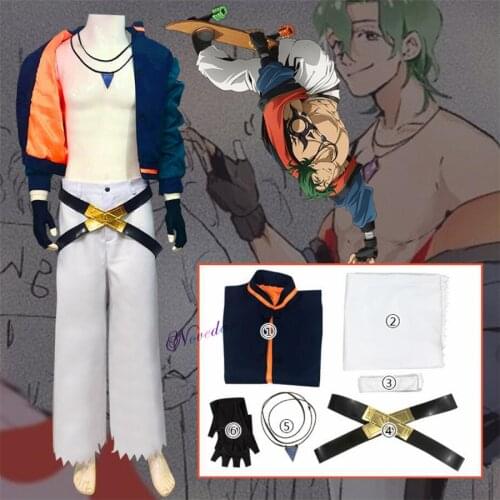 Anime SK8 The Infinity Joe Kojirou Nanjou Cosplay Costume Full Set Jacket Belt Necklace Wig Party Halloween Costume For Men