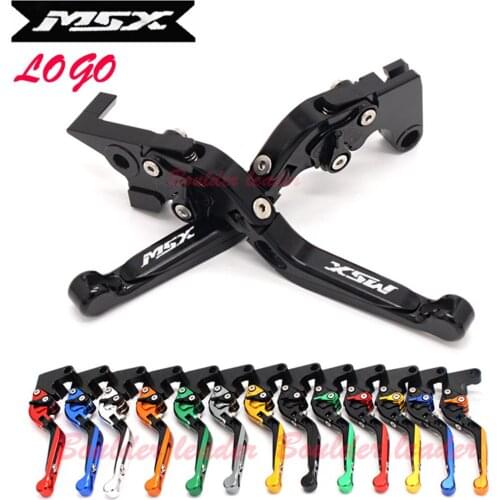 Laser LOGO (MSX) Motorcycle Clutch Brake Lever CNC Aluminum Adjustable Levers For Honda MSX125 MSX 125 2014 2015 2016 2017