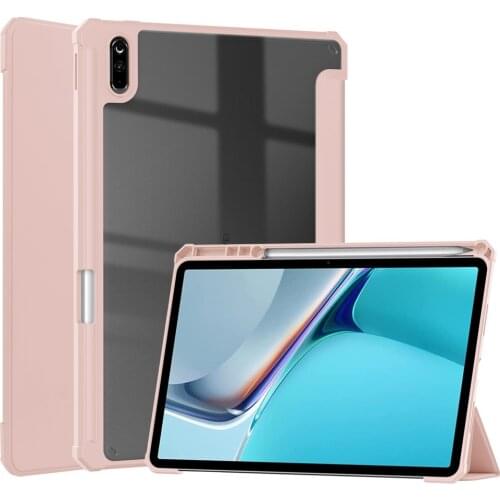 TPU Soft Edge Transparent Acrylic Tablet Case for Huawei Matepad 11 2021 Leather Case Shockproof Protective Back Cover