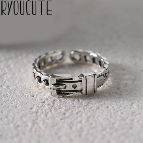 New Arrival Silver Color Belt Rings For Women Ladies Adjustable Rings Vintage Jewelry